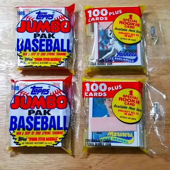 2 - 1989 Topps rack packs ( 100 cards EACH )